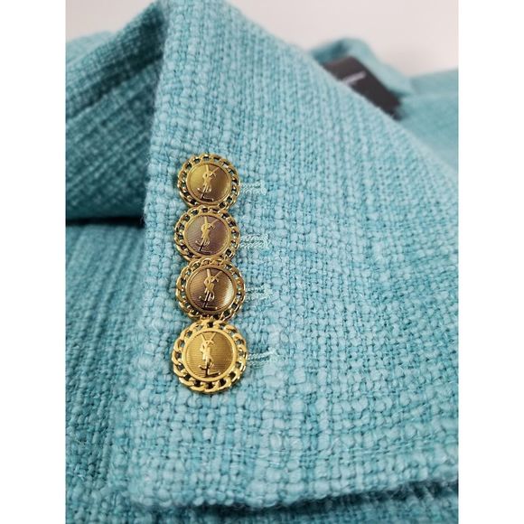 Saint Laurent monogram button wool blend jacket women - Picture 3 of 7